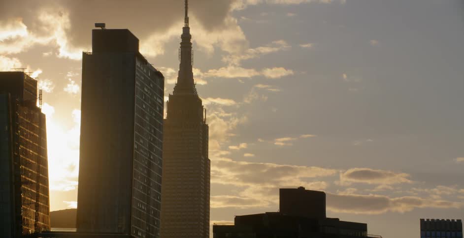 Skyscrapers in a city in the morning
