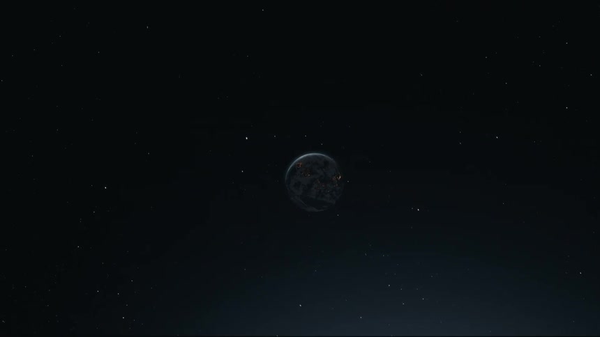 City lights shine on the planet earth slowly rotating in space