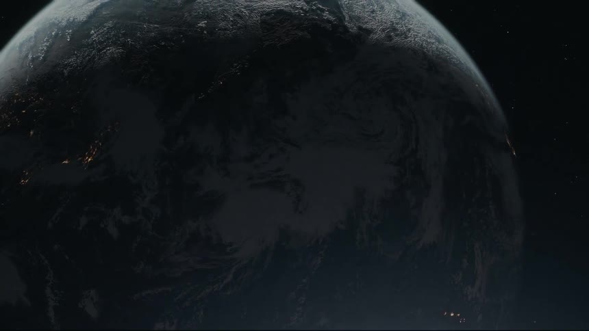 The planet is covered with clouds