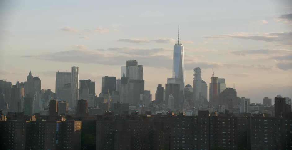 The city skyline in the morning