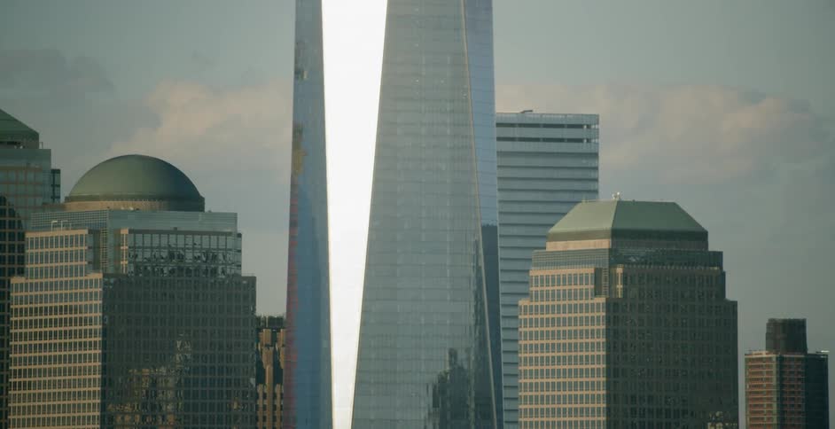 Skyscrapers tower in the city skyline