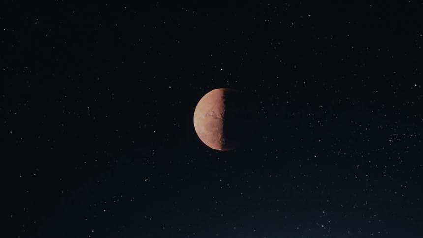 Mars floating in space