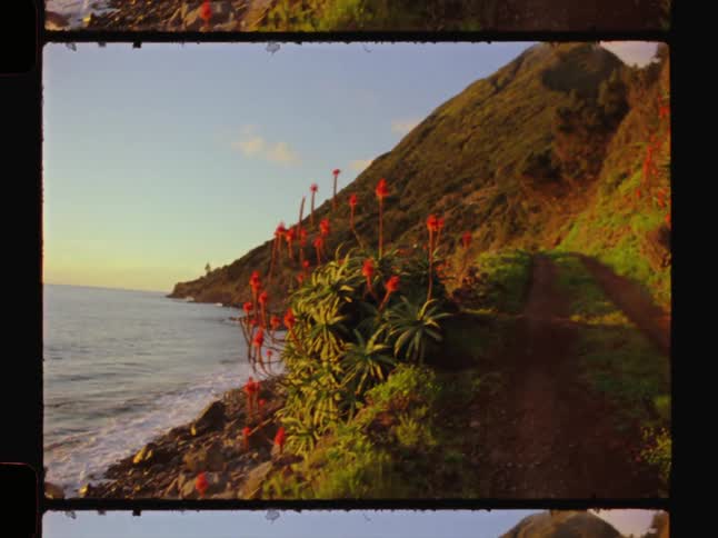 Trail through mountains by the sea