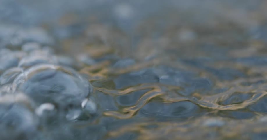 Water with bubbles flowing