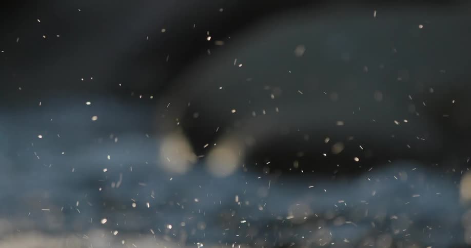 Water droplets splashing in all directions