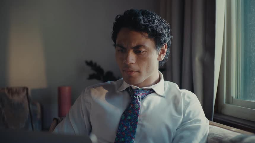 Man sitting concentrated
