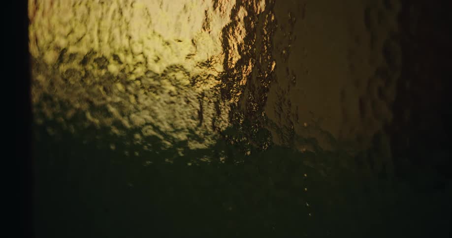 Close up of a glass reflecting light