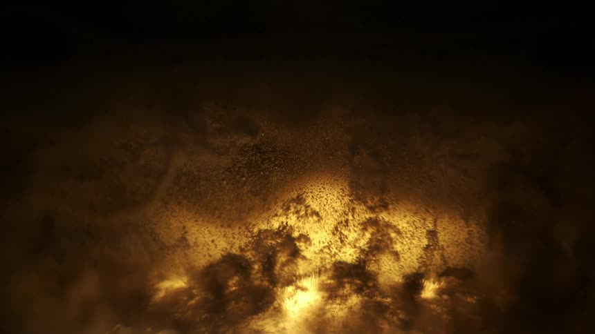 Gas bubbles and foam rising inside beer