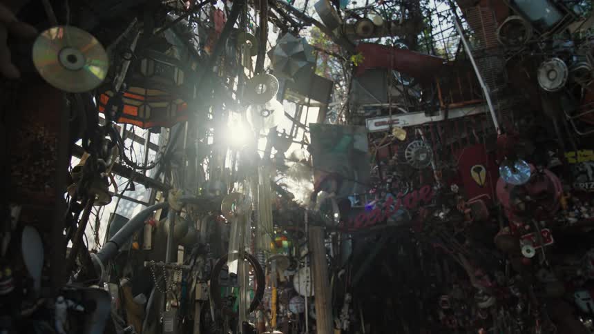 A clip of metal scrap designs