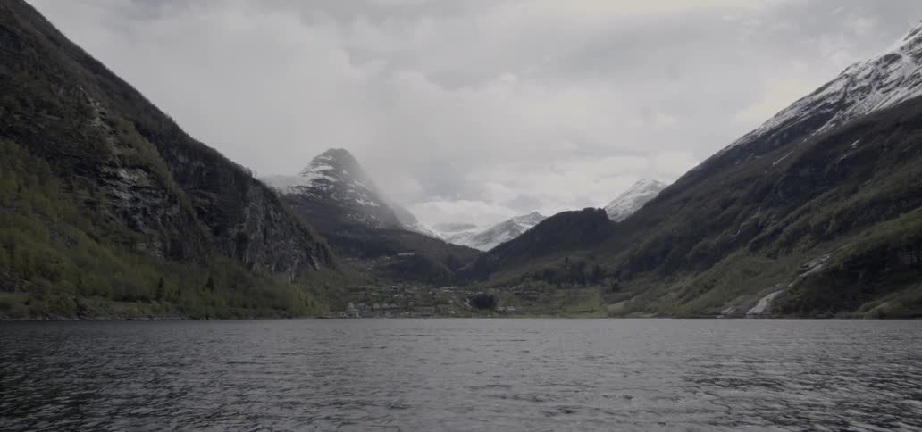 Water ripples on a mountain lake