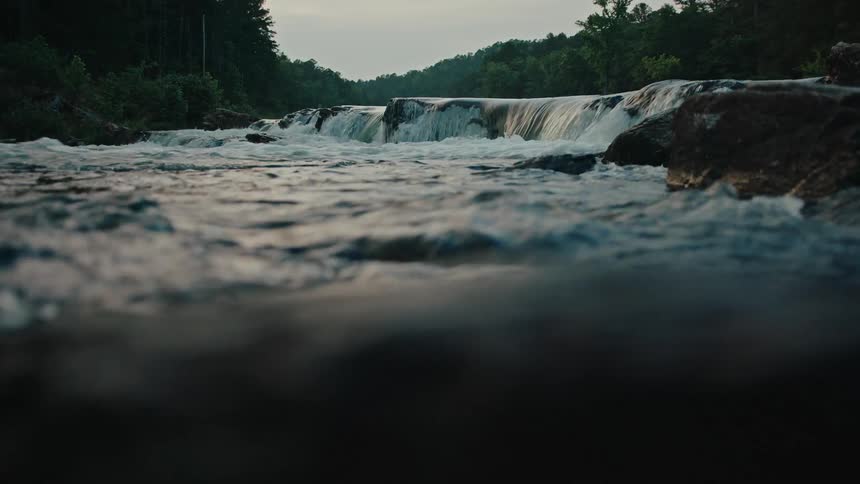 A river rushing over rocks