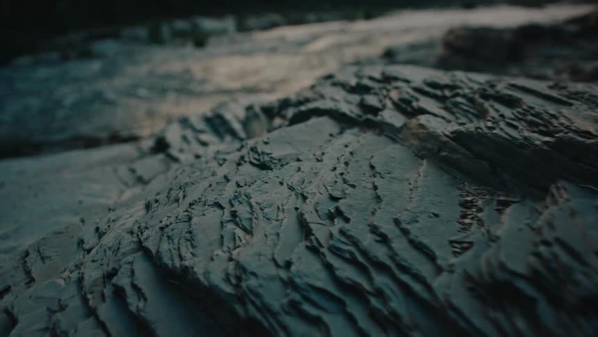 Slate rocks at a rivers edge