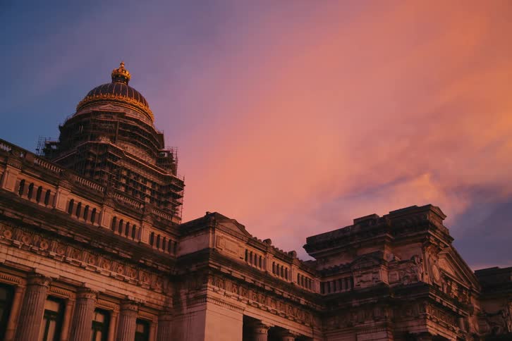 The building has a large dome at the top