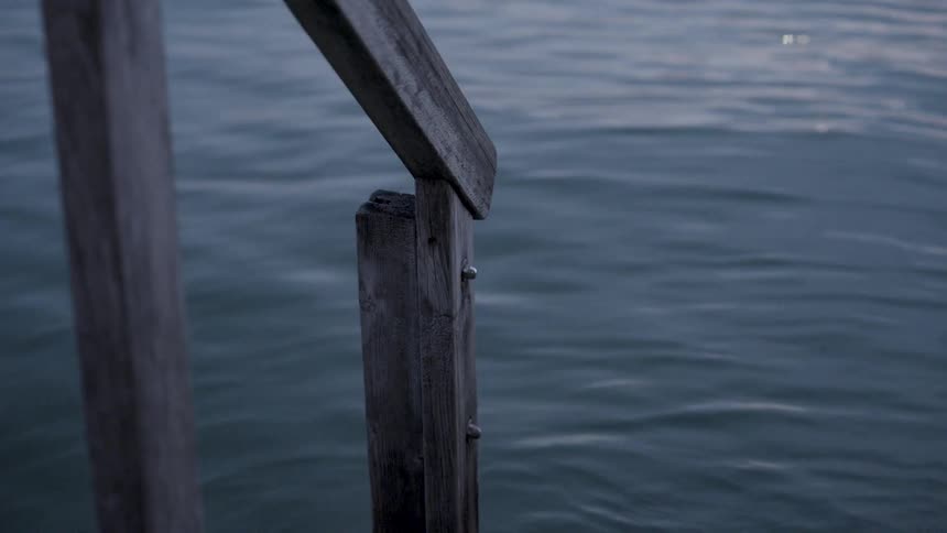 Wooden staircase by the sea