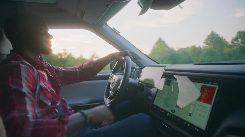 Man driving a vehicle