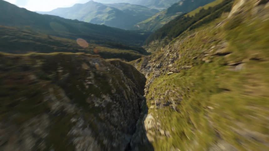 An aerial view of a mountainous landscape