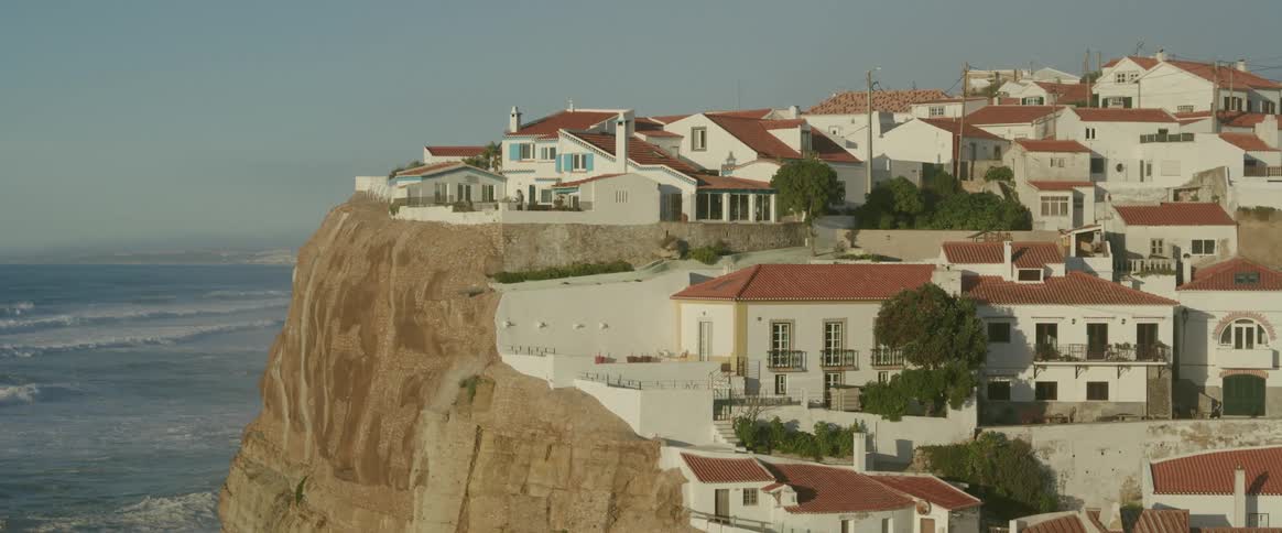 Landscape of a residential neighborhood built on a hill by the sea