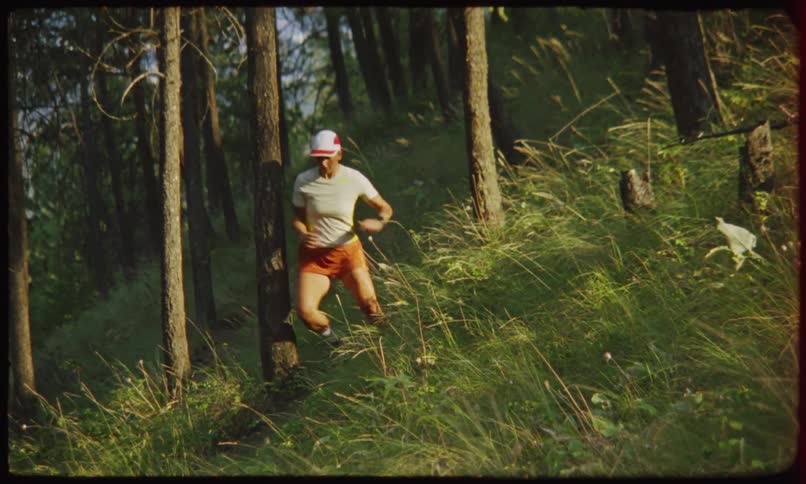 Person running in the forest