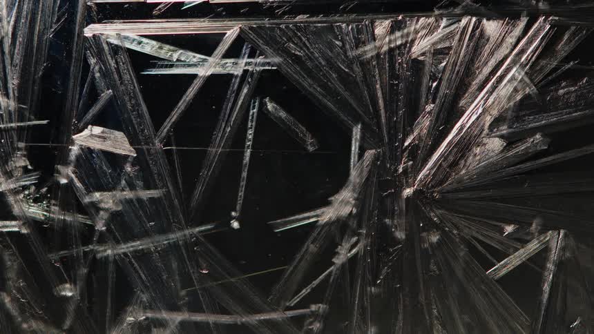 Extreme close up on cracking ice