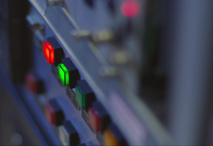 A person presses the button on the machine