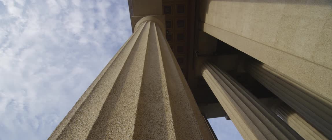 A buildings columns are shown