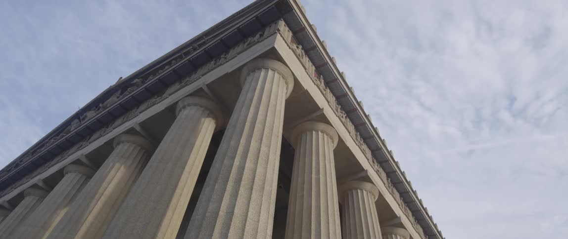 Large pillars on a building