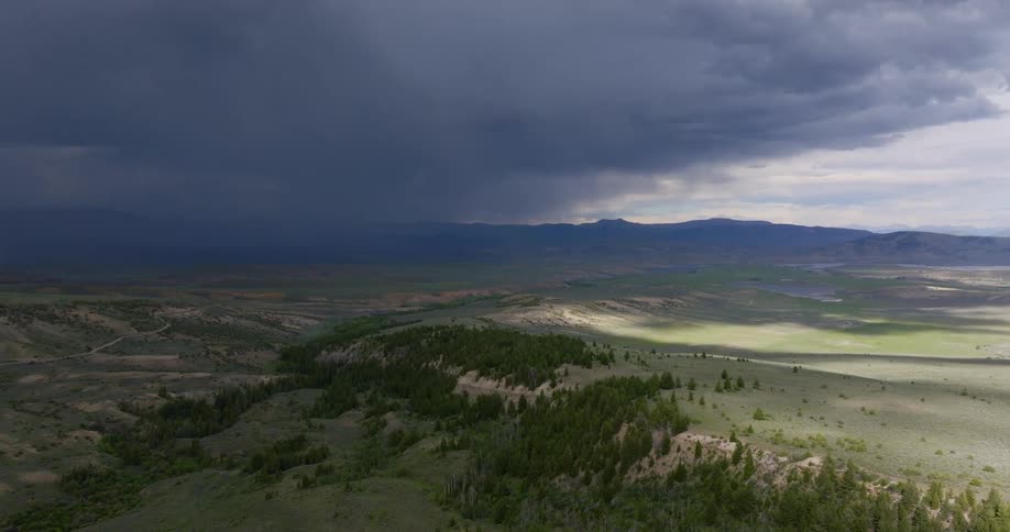 An aerial clip of a plain land space