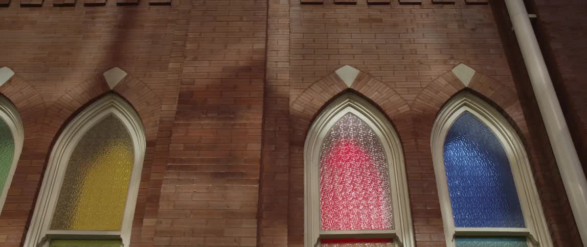 View of some large windows on a building