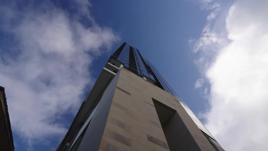 A clip of a highrise building in a city