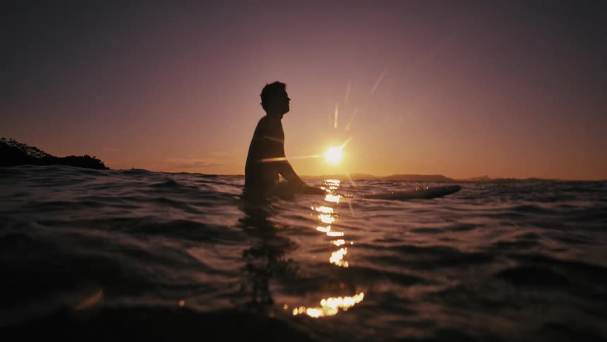 A clip of a person surfing the sea