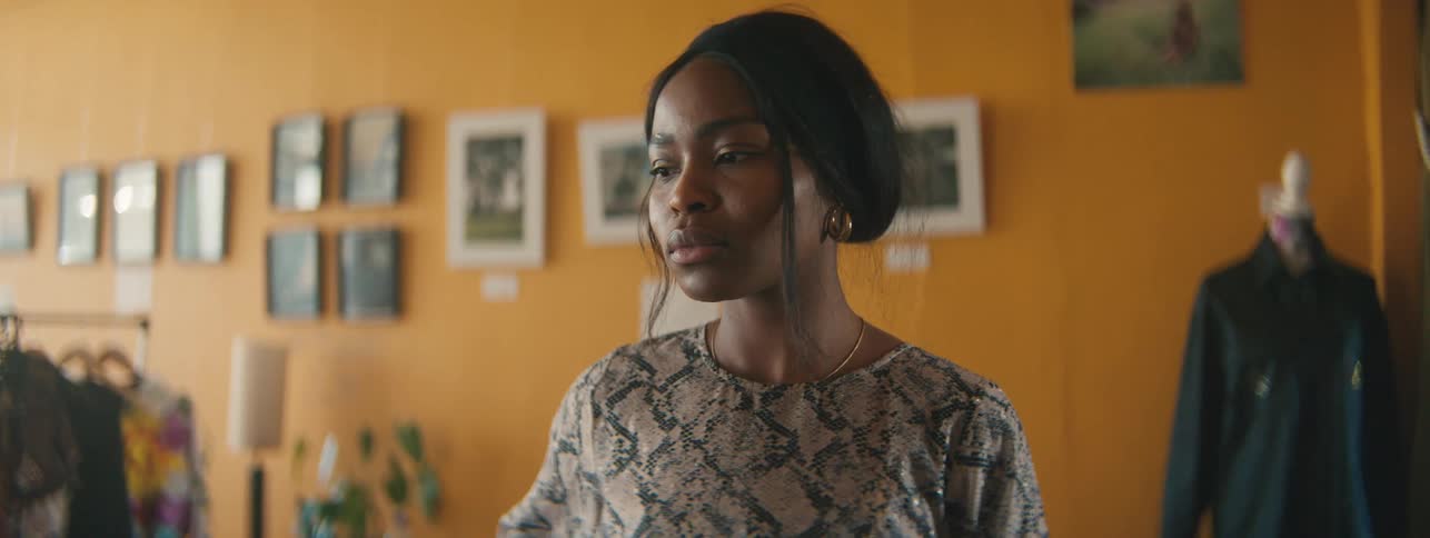 A close up clip of a black lady