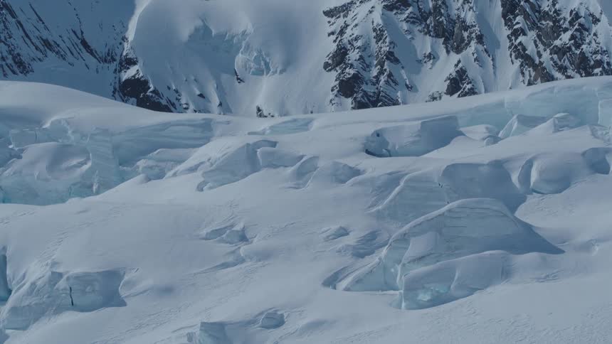 A snow covered mountain range