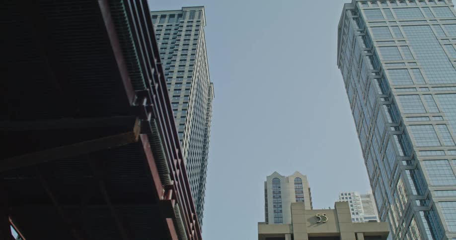 Driving under a bridge in chicago