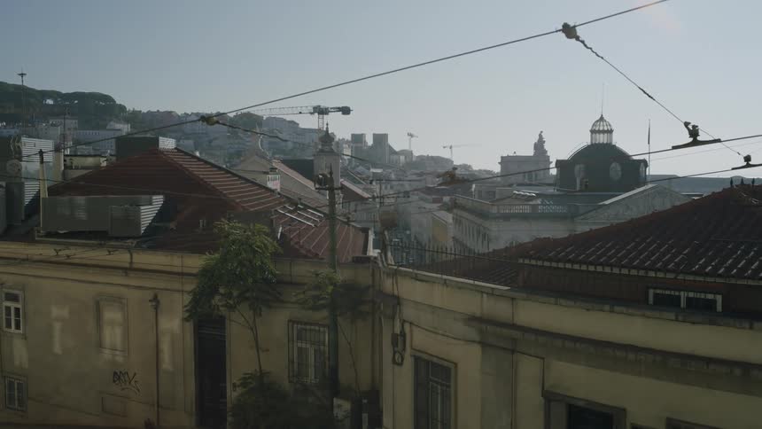 Fog covers the town