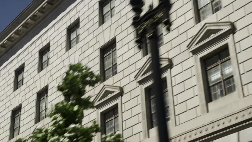 Facade of a large building with standardized windows