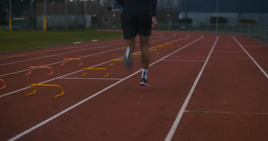 Man and a court doing educational running work