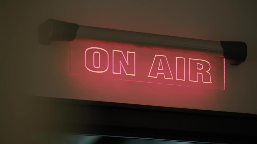 On air sign remains on during a broadcast at a station