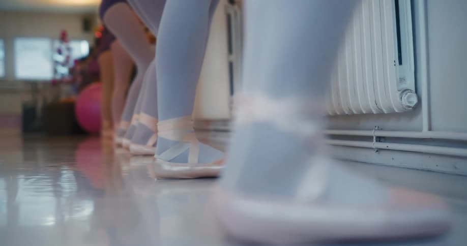 Ballerinas practice in the studio