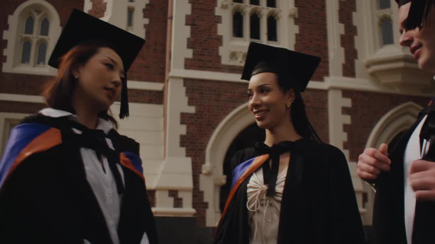 Students with undergraduate gowns