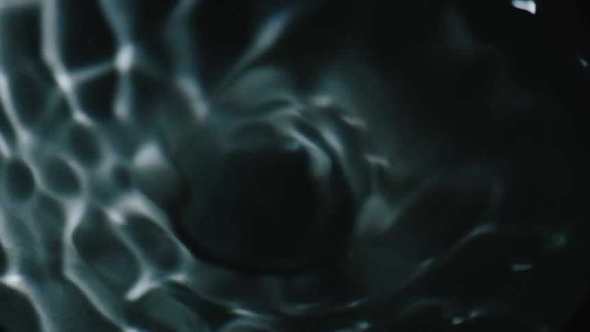 Clear liquid in rotating motion