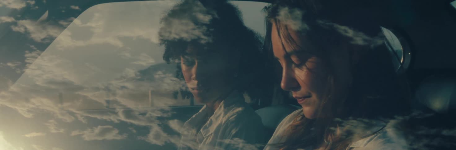 Two women inside the car