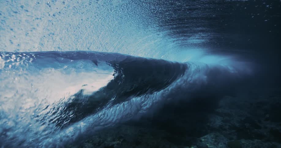 A clip of a sea wave from underwater