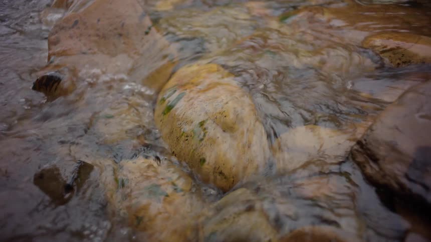 River water flowing over rocks