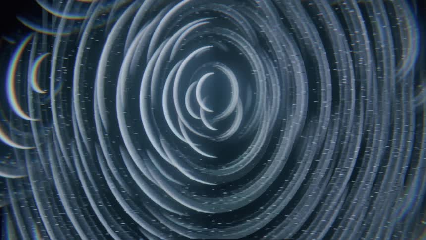 Multiple ripples cross each other