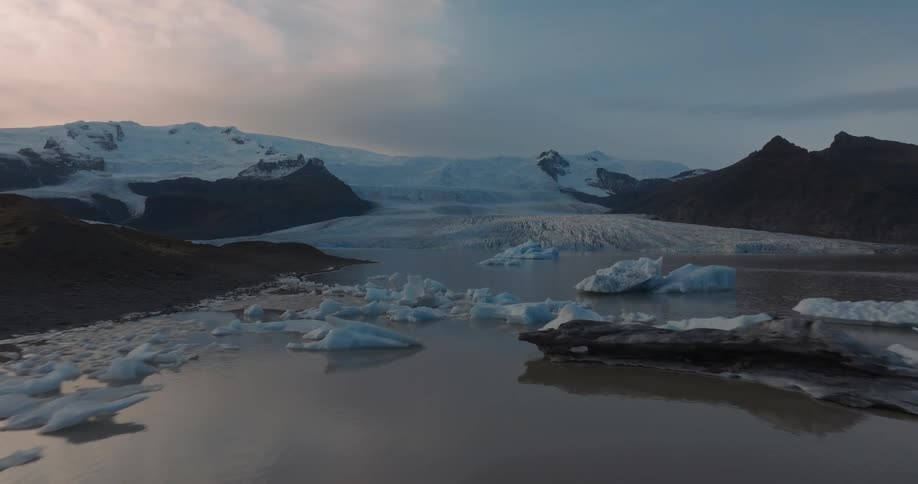 Broken Ice Beneath Glacier