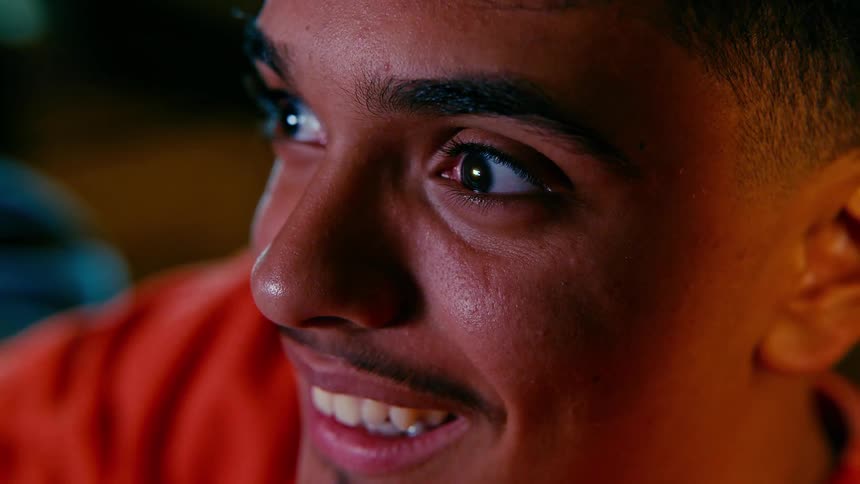 Portrait of a man with wide eyes