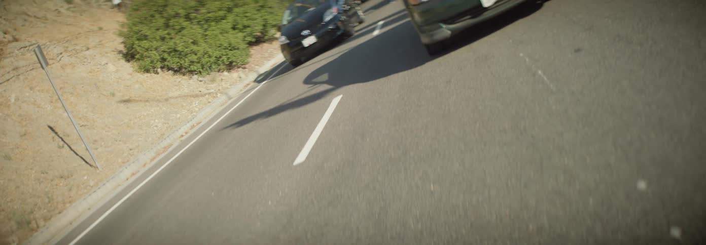 Traffic flows on the road