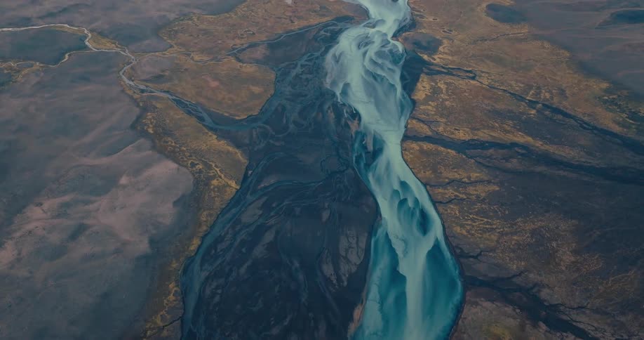 Blue glacial river
