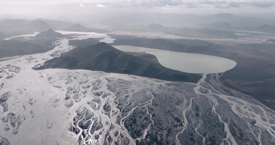Huge river in arctic landscape