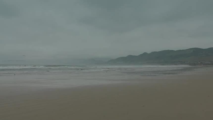 Waves lapping on a beach